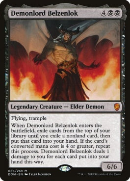 naokuroshop MTG [DOM][086][黒][M][EN][悪魔王ベルゼンロック/Demonlord Belzenlok] NM