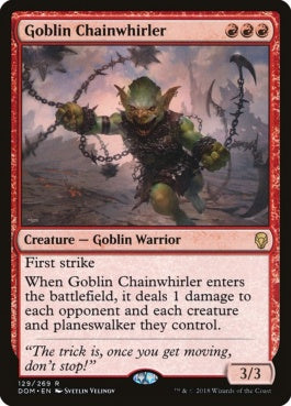 naokuroshop MTG [DOM][129][赤][R][EN][ゴブリンの鎖回し/Goblin Chainwhirler] NM