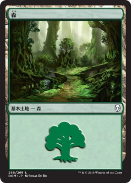 naokuroshop MTG [DOM][266][土地][C][JP][森/Forest] NM