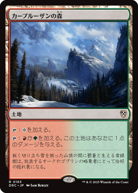 naokuroshop MTG [DRC][0163][土地][R][JP][カープルーザンの森/Karplusan Forest] NM