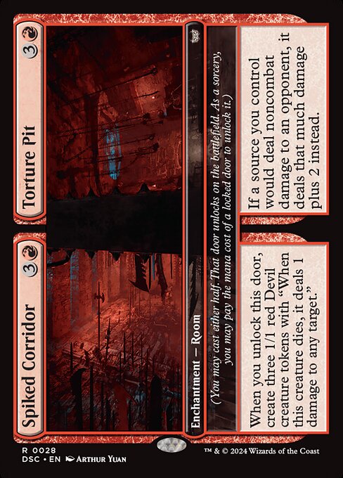 naokuroshop MTG [DSC][0028][赤][R][EN][突刺回廊+拷問部屋/Spiked Corridor+Torture Pit] NM