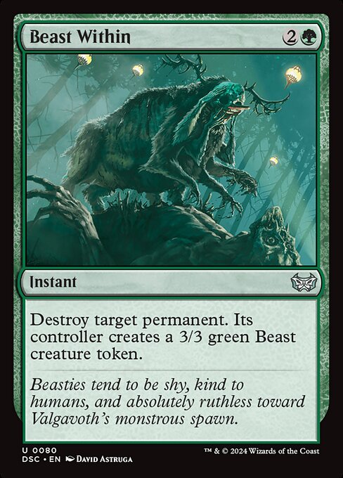 naokuroshop MTG [DSC][0080][緑][U][EN][内にいる獣/Beast Within] NM