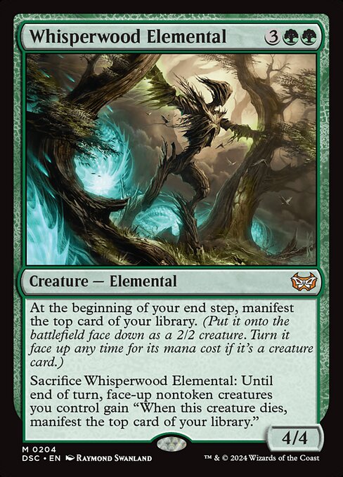 naokuroshop MTG [DSC][0204][緑][M][EN][囁きの森の精霊/Whisperwood Elemental] NM