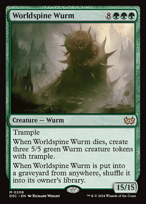 naokuroshop MTG [DSC][0206][緑][M][EN][世界棘のワーム/Worldspine Wurm] NM