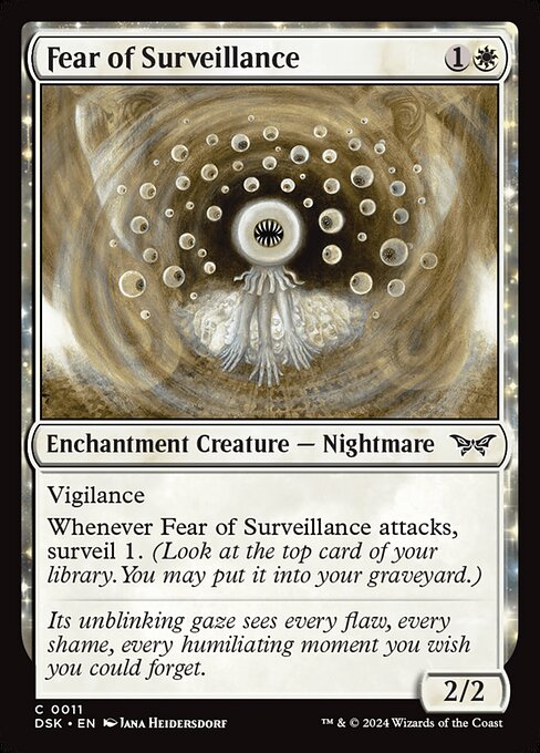 naokuroshop MTG [DSK][0011][白][C][EN][監視への恐怖/Fear of Surveillance]（foil） NM