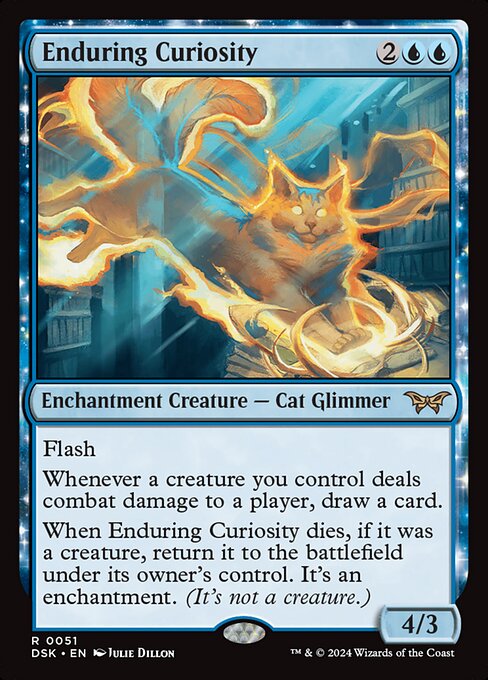 naokuroshop MTG [DSK][0051][青][R][EN][永劫の好奇心/Enduring Curiosity]（foil） NM