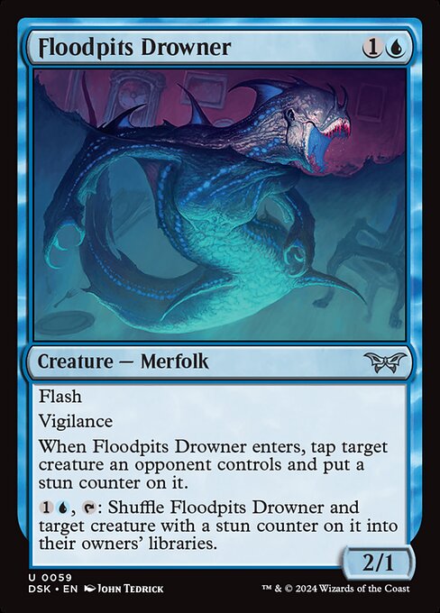 naokuroshop MTG [DSK][0059][青][U][EN][フラッドピットの溺れさせ/Floodpits Drowner] NM