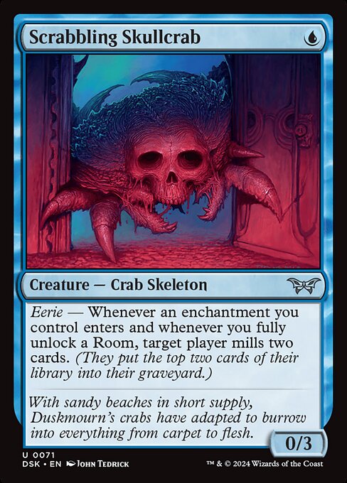 naokuroshop MTG [DSK][0071][青][U][EN][掻き回す頭蓋蟹/Scrabbling Skullcrab]（foil） NM