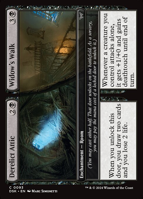 naokuroshop MTG [DSK][0093][黒][C][EN][見捨てられた屋根裏部屋+見晴台/Derelict Attic+Widow's Walk]（foil） NM