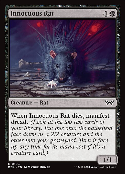 naokuroshop MTG [DSK][0103][黒][C][EN][無害なネズミ/Innocuous Rat]（foil） NM