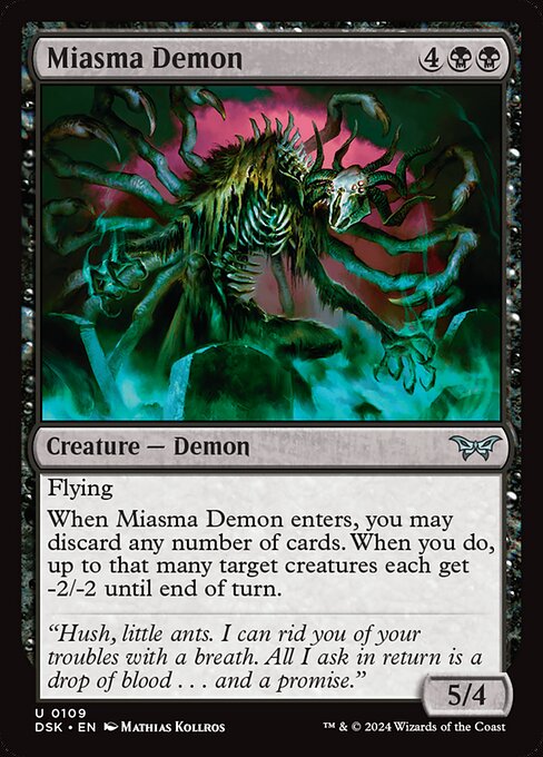 naokuroshop MTG [DSK][0109][黒][U][EN][瘴気の悪魔/Miasma Demon]（foil） NM