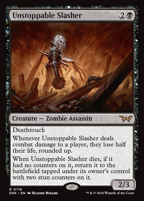 naokuroshop MTG [DSK][0119][黒][R][EN][止められぬ斬鬼/Unstoppable Slasher]（foil） NM