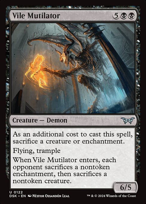 naokuroshop MTG [DSK][0122][黒][U][EN][不快な切断魔/Vile Mutilator]（foil） NM