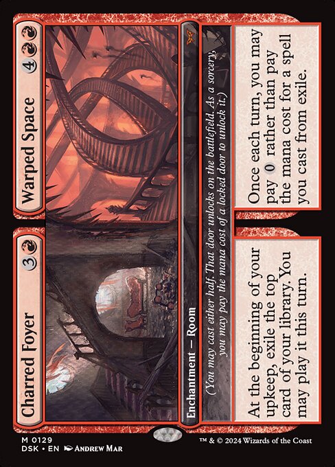 naokuroshop MTG [DSK][0129][赤][M][EN][黒焦げのホワイエ+歪んだ空間/Charred Foyer+Warped Space]（foil） NM