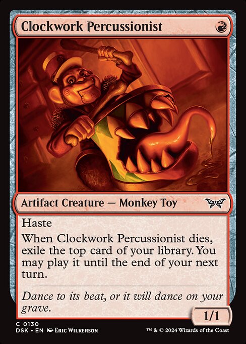 naokuroshop MTG [DSK][0130][赤][C][EN][機械仕掛けの打楽器奏者/Clockwork Percussionist]（foil） NM