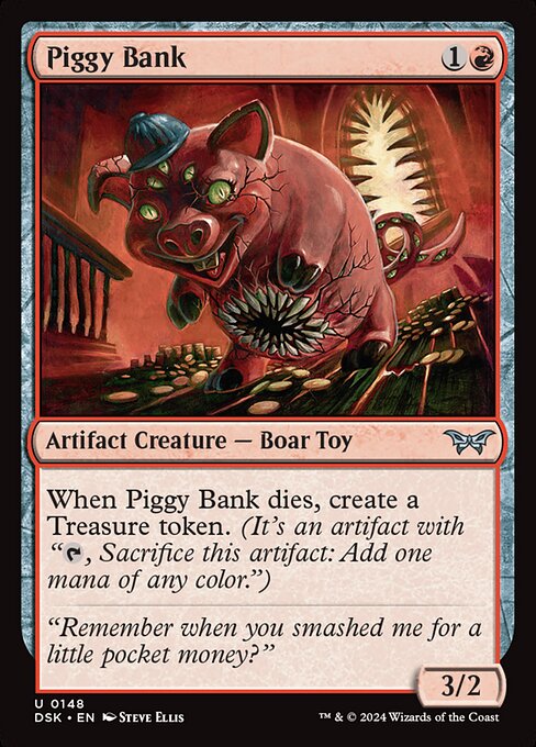 naokuroshop MTG [DSK][0148][赤][U][EN][ブタの貯金箱/Piggy Bank]（foil） NM