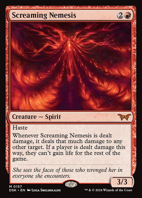 naokuroshop MTG [DSK][0157][赤][M][EN][叫ぶ宿敵/Screaming Nemesis]（foil） NM