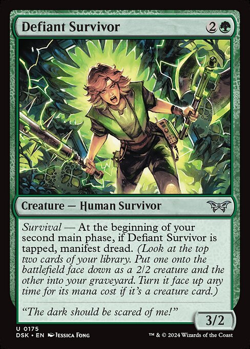 naokuroshop MTG [DSK][0175][緑][U][EN][果敢な生存者/Defiant Survivor]（foil） NM