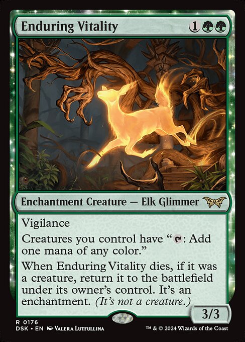 naokuroshop MTG [DSK][0176][緑][R][EN][永劫の活力/Enduring Vitality]（foil） NM