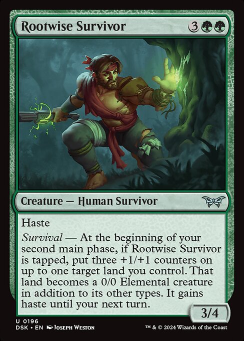 naokuroshop MTG [DSK][0196][緑][U][EN][自然知識の生存者/Rootwise Survivor]（foil） NM