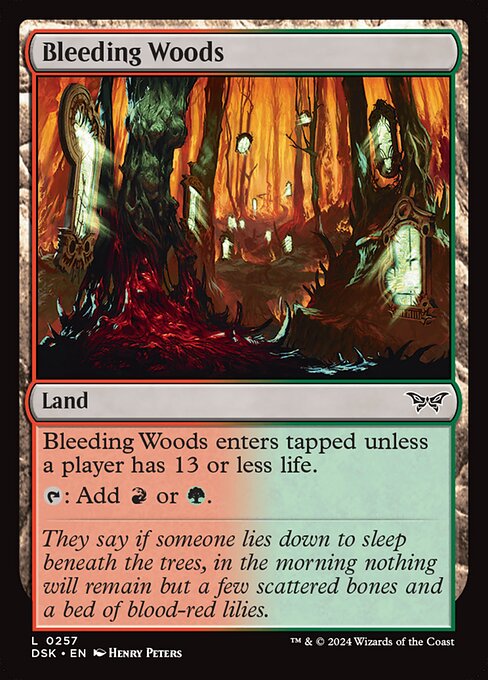 naokuroshop MTG [DSK][0257][土地][C][EN][流血の森/Bleeding Woods]（foil） NM