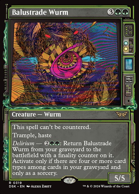 naokuroshop MTG [DSK][0319][緑][R][EN][欄干ワーム/Balustrade Wurm]（foil） NM