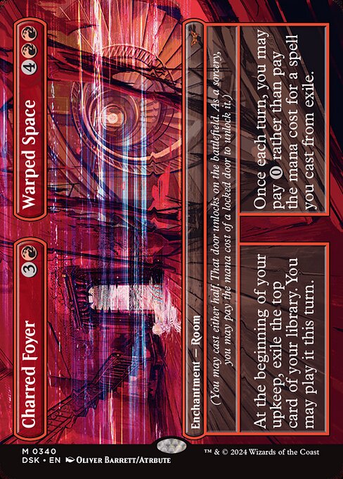 naokuroshop MTG [DSK][0340][赤][M][EN][黒焦げのホワイエ+歪んだ空間/Charred Foyer+Warped Space]（foil） NM