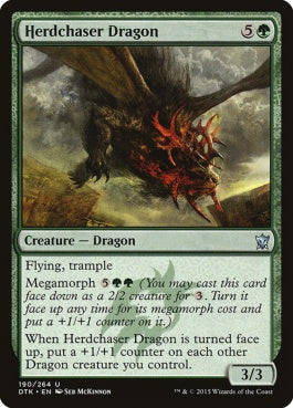 naokuroshop MTG [DTK][190][緑][U][EN][群追いドラゴン/Herdchaser Dragon] NM