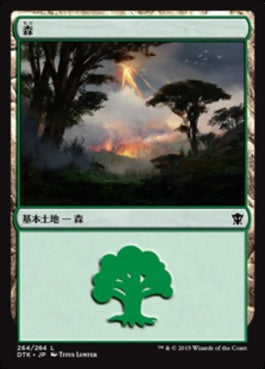 naokuroshop MTG [DTK][264][土地][C][JP][森/Forest] NM