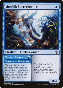 naokuroshop MTG [ELD][053][青][C][EN][マーフォークの秘守り/Merfolk Secretkeeper] NM