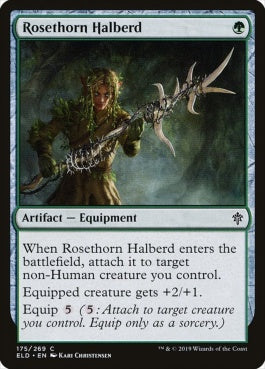 naokuroshop MTG [ELD][175][緑][C][EN][薔薇棘の矛槍/Rosethorn Halberd] NM