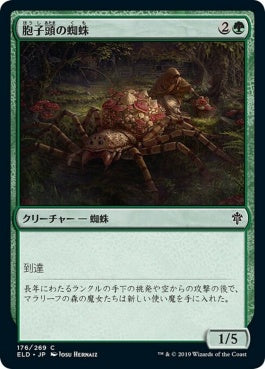 naokuroshop MTG [ELD][176][緑][C][EN][胞子頭の蜘蛛/Sporecap Spider]（foil） NM