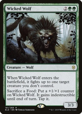 naokuroshop MTG [ELD][181][緑][R][EN][意地悪な狼/Wicked Wolf] NM