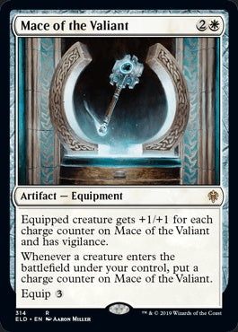 naokuroshop MTG [ELD][314][白][R][JP][勇敢な者の鎚鉾/Mace of the Valiant] NM