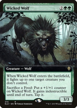 naokuroshop MTG [ELD][374][緑][R][EN][意地悪な狼/Wicked Wolf] NM