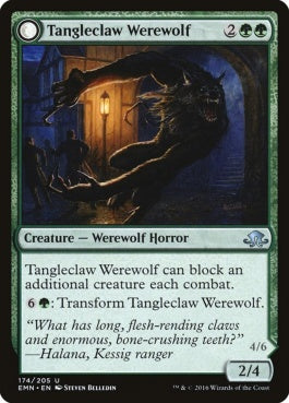 naokuroshop MTG [EMN][174][緑][U][EN][絡み爪の人狼/Tangleclaw Werewolf] NM