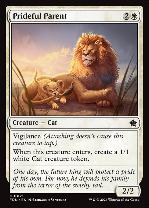 naokuroshop MTG [FDN][0021][白][C][EN][誇り高き親/Prideful Parent]（foil） NM