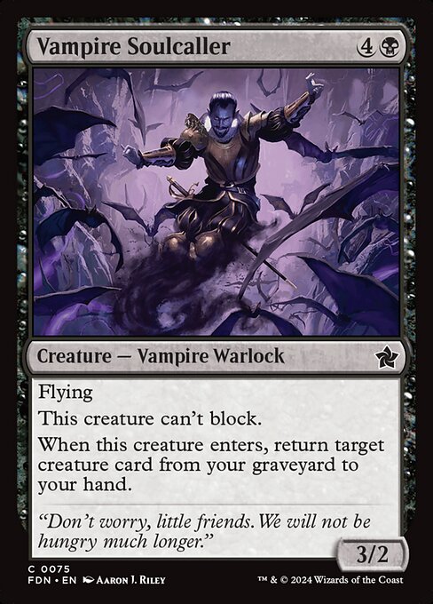 naokuroshop MTG [FDN][0075][黒][C][EN][吸血鬼の魂呼び/Vampire Soulcaller]（foil） NM