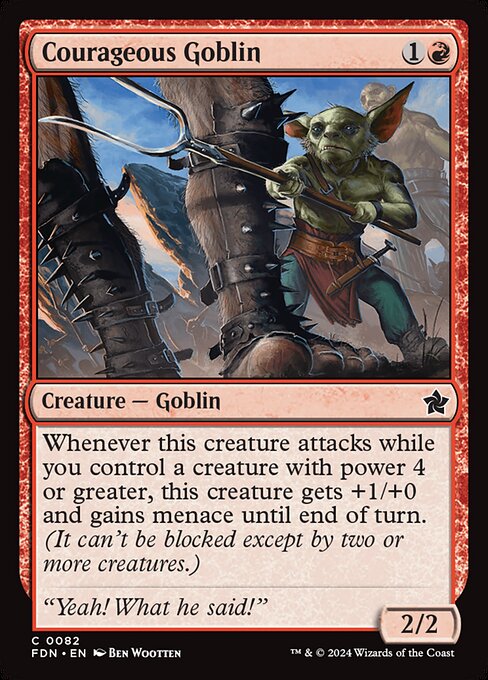 naokuroshop MTG [FDN][0082][赤][C][EN][威勢のいいゴブリン/Courageous Goblin]（foil） NM