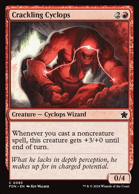 naokuroshop MTG [FDN][0083][赤][C][EN][弾けるサイクロプス/Crackling Cyclops]（foil） NM