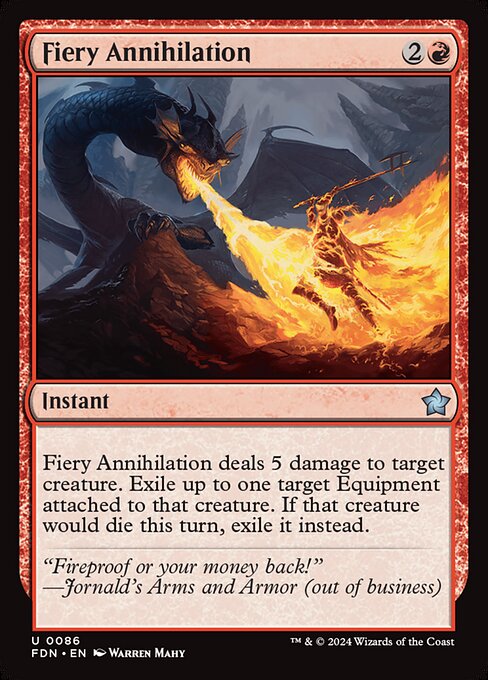 naokuroshop MTG [FDN][0086][赤][U][EN][焦熱の殲滅/Fiery Annihilation] NM