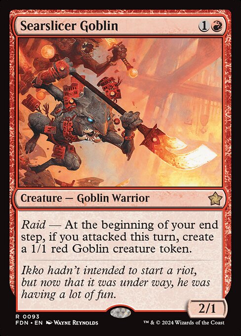 naokuroshop MTG [FDN][0093][赤][R][EN][焦がし切りのゴブリン/Searslicer Goblin]（foil） NM