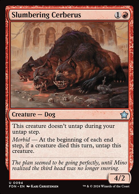 naokuroshop MTG [FDN][0094][赤][U][EN][まどろむケルベロス/Slumbering Cerberus] NM