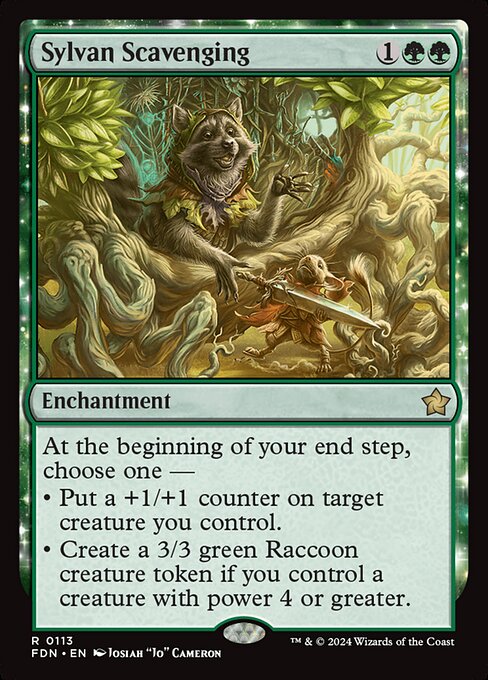 naokuroshop MTG [FDN][0113][緑][R][EN][森林の物あさり/Sylvan Scavenging]（foil） NM