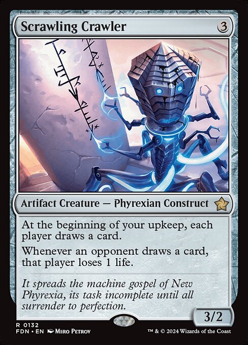 naokuroshop MTG [FDN][0132][茶][R][EN][這いまわる落書き屋/Scrawling Crawler]（foil） NM