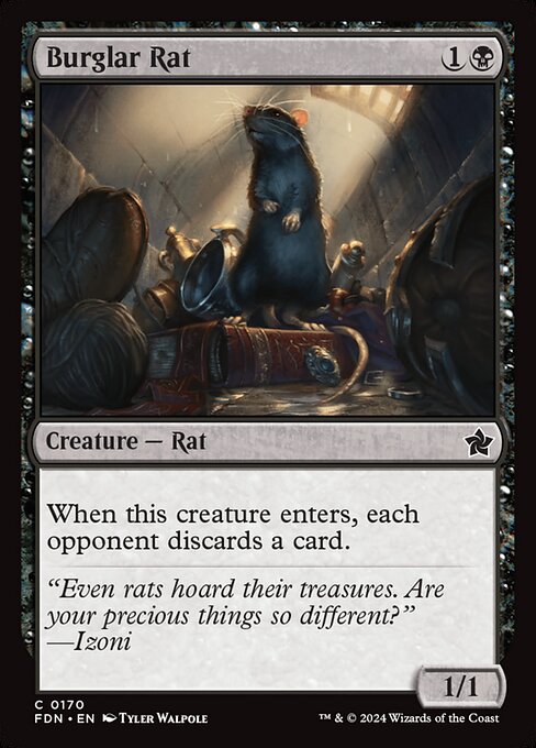 naokuroshop MTG [FDN][0170][黒][C][EN][泥棒ネズミ/Burglar Rat]（foil） NM