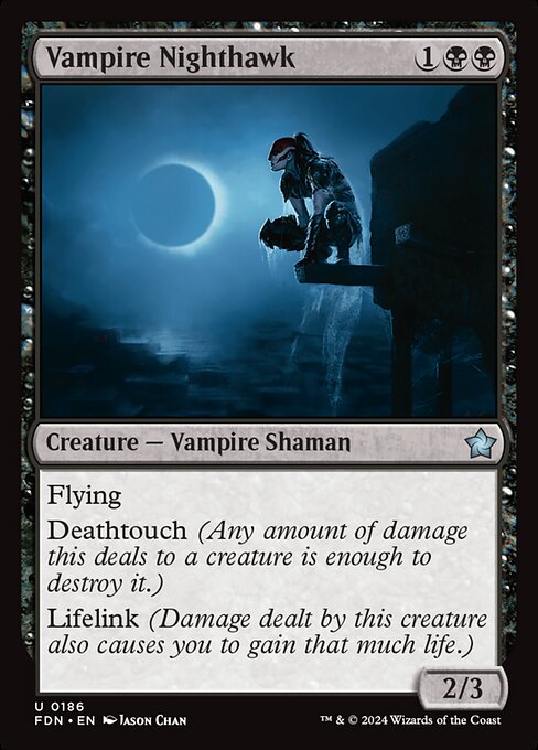 naokuroshop MTG [FDN][0186][黒][U][EN][吸血鬼の夜鷲/Vampire Nighthawk]（foil） NM