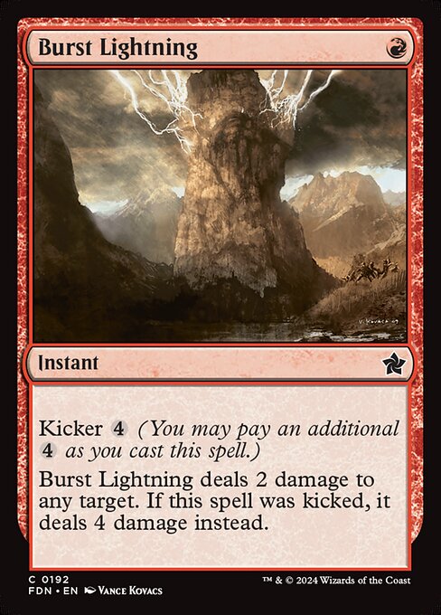 naokuroshop MTG [FDN][0192][赤][C][EN][噴出の稲妻/Burst Lightning]（foil） NM