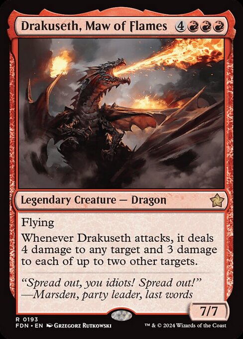 naokuroshop MTG [FDN][0193][赤][R][EN][炎の大口、ドラクセス/Drakuseth, Maw of Flames] NM