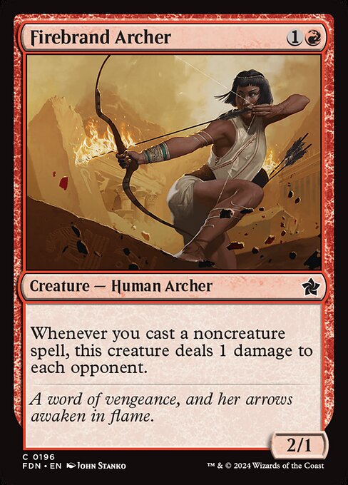 naokuroshop MTG [FDN][0196][赤][C][EN][火付け射手/Firebrand Archer]（foil） NM